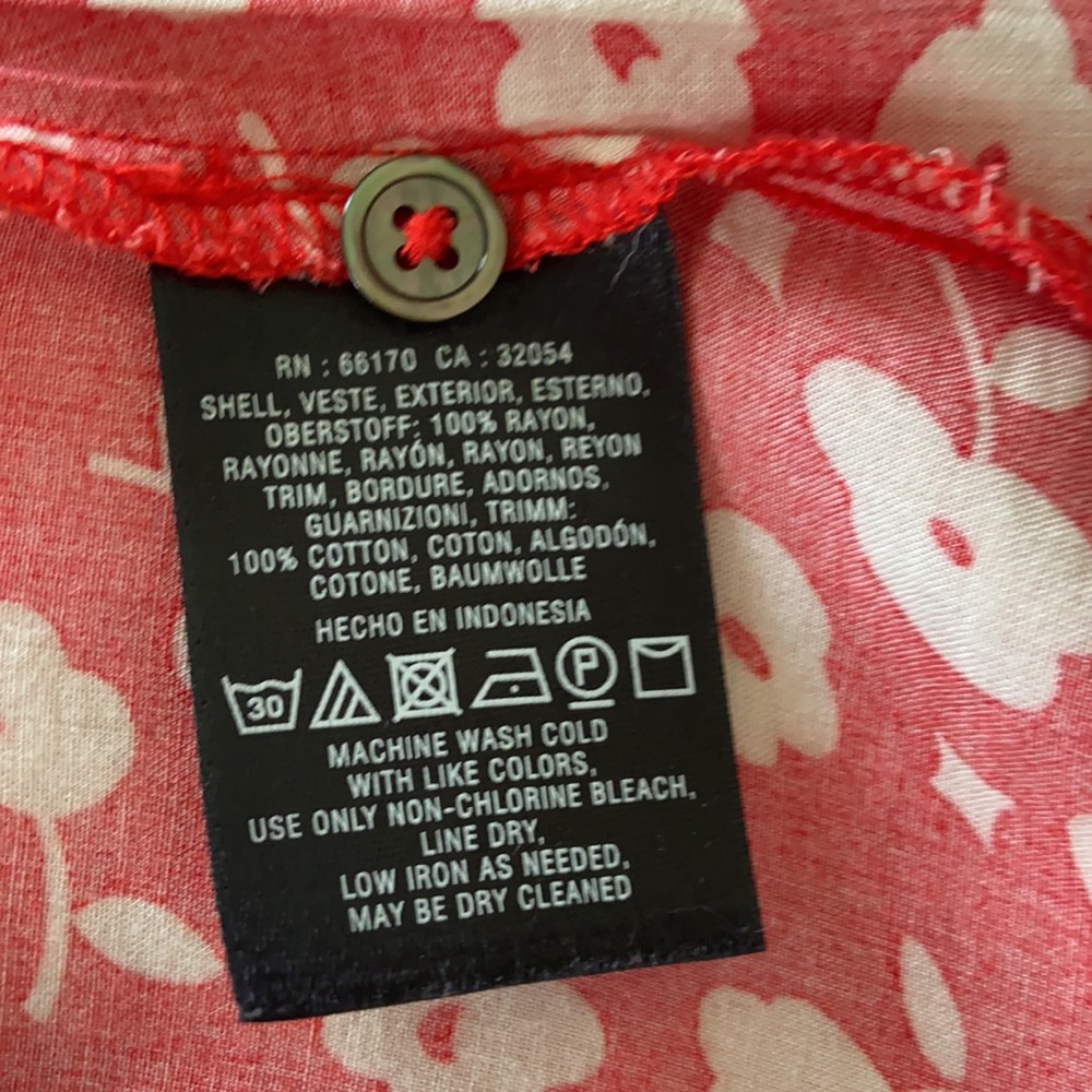 Maeve Anthropologie Sleeveless Red Floral Top Sz 0 - Picture 9 of 11